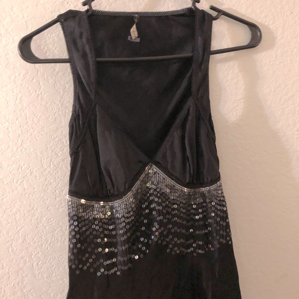 Manila Grace Satin Little Black Dress